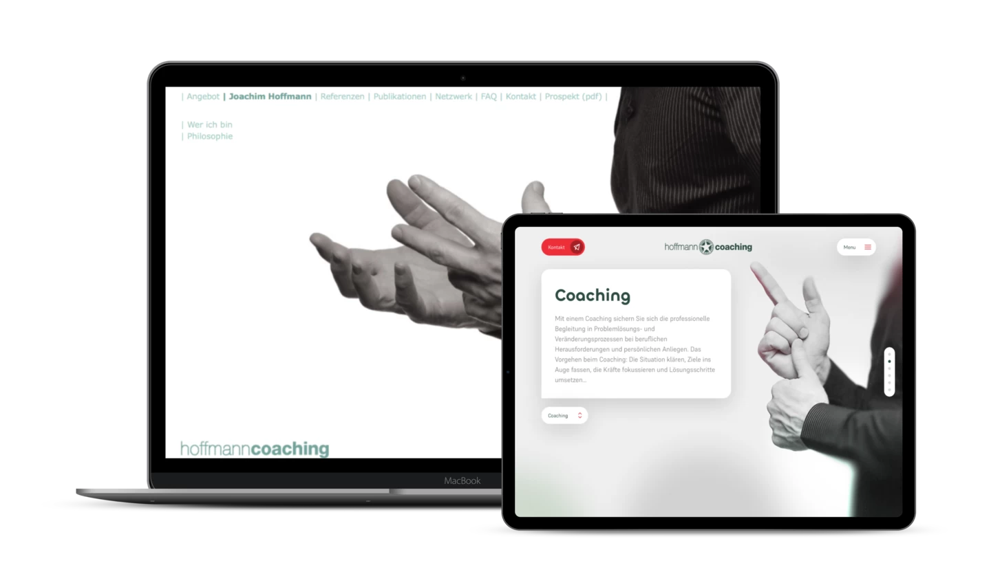 Neues Design Coaching-Webseite